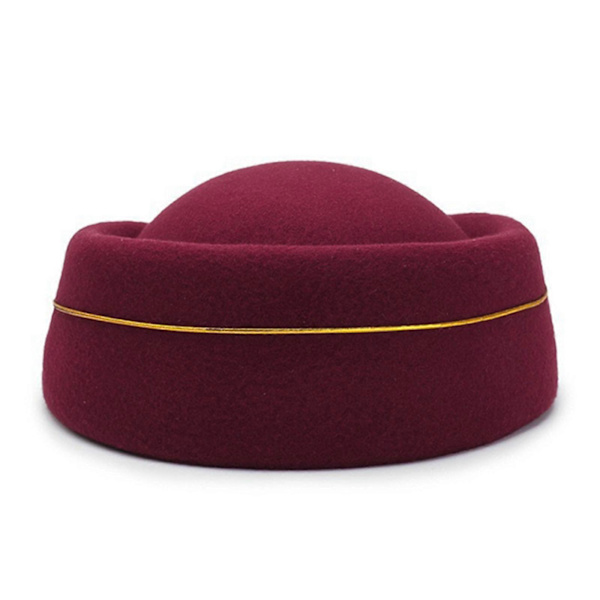 Stewardesse Hat Beret Hat Dame Flyværtinde Hat Party Cosplay Formel Uniform Kasketter Tilbehør Party Hatte Kostume Rød Red