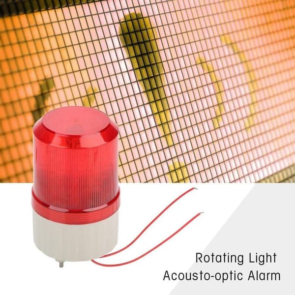 Roterende blinkende signallys, 220V AC, rød LED, 75 mm diameter, blinkende lampe og tilbehør til motorisering
