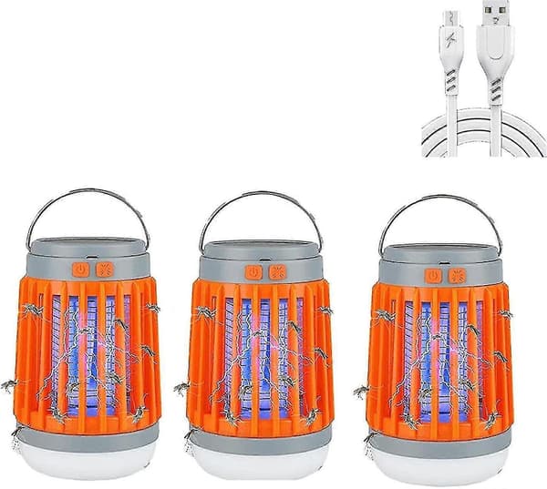 Buzz Blast Pro med solceller och USB-laddning för utomhus- och inomhusbruk 3PCS Orange