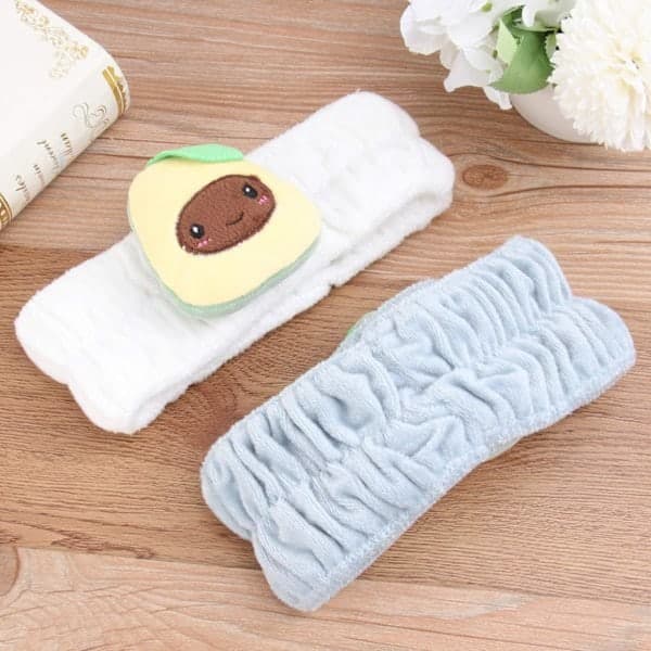 2 stk. Myke sminkehodebånd Avokado Dusj Ansiktshodebånd Elastiske Spa Hårbånd Hårtilbehør for Kosmetisk Ansiktsvask