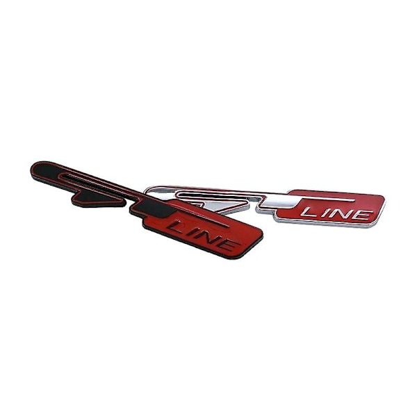 3D-metalli Gt Line -logo auton lokasuojan ja takaluukun tarra Peugeot 5008 308 3008 108 208 508 2008 Gt Line -embleemi tarra lisävarusteet Black Red