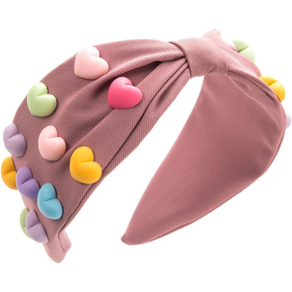 Hiustarvikkeet tytöille Solmittuja pantoja päivittäiseen käyttöön Leveitä hiuspantoja Vintage-kangaspanta Hääpanta Pink