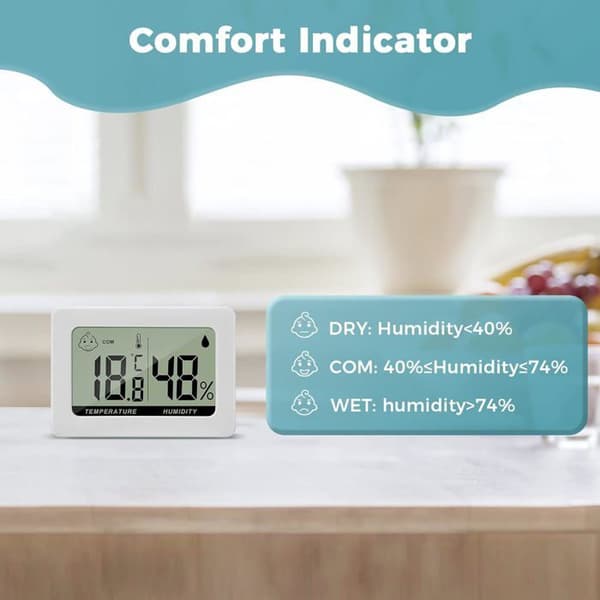 Indendørs hygrometer termometer temperatur fugtighedstester mini digital LCD bærbar indikator til kontor køkken