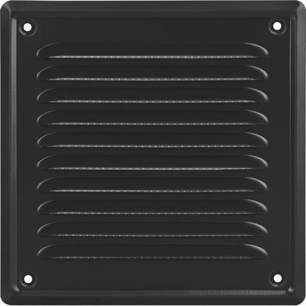 Ventilationsrist - Rektangulær ventilationsrist 14x14 cm - Udvendig ventilationsrist - Ventilationsrist - Metal vetiver - Myggenet