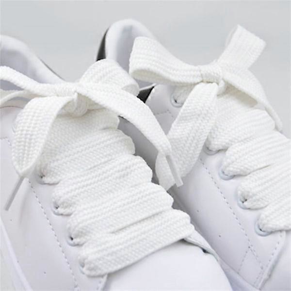 3 farver 1,5 cm brede snørebånd Unisex polyester snørebånd Dobbelt white null