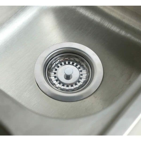 Afløb til vask uden overløb, rustfrit stålkurv ø 110 mm 1½ \", rustfrit stål + ABS-afløb + kurv