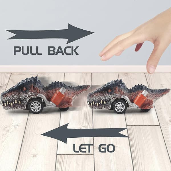 Dinosaurleker for barn 3-5 år, trekk tilbake dinosaurbiler for 3 4 5 6 7 år gamle gutter jenter Dinoleker Gaver til småbarn B