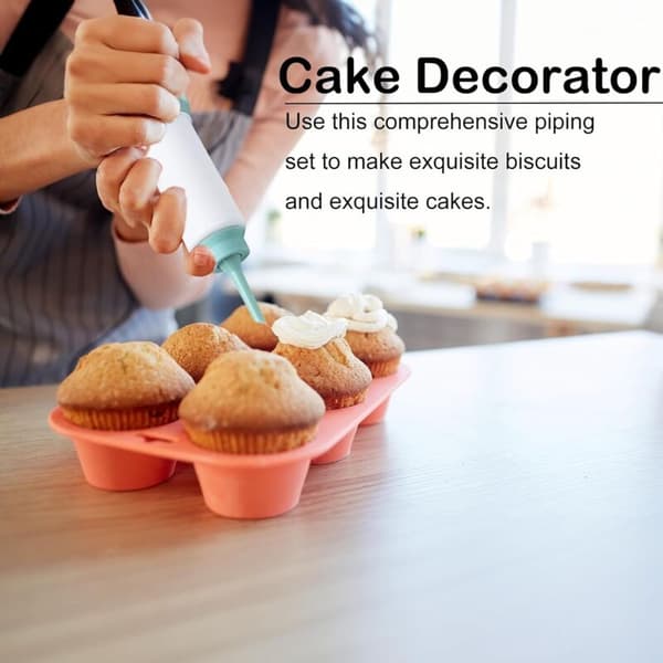Glasursprøyte for baking - Donutsprøyte - Kremsprøytesett - Fyllesprøyte - Dessertdekorering - Med 5 dyser for cupcakes, donuts