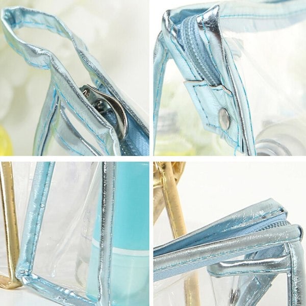 Detaljer av 1 5 10 Klar Transparent Plast PVC Resväska Kosmetisk Sminkväska Blixtlås