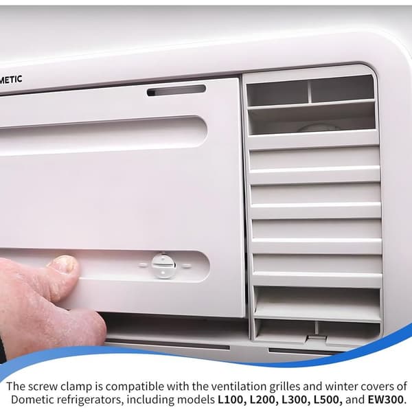 Dometic køleskabsventilationsclips, låseskrue til L-formet ventilationsgitter og vinterdæksler til autocampere, ventilationsclips til L100