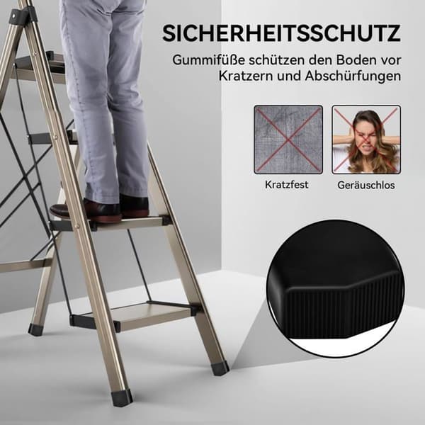 Stigefødder - 2 Stykker - Holdbart Gummi - Anti-slip og Beskyttende - Til Stiger med Firkantede Rør - 40x20mm