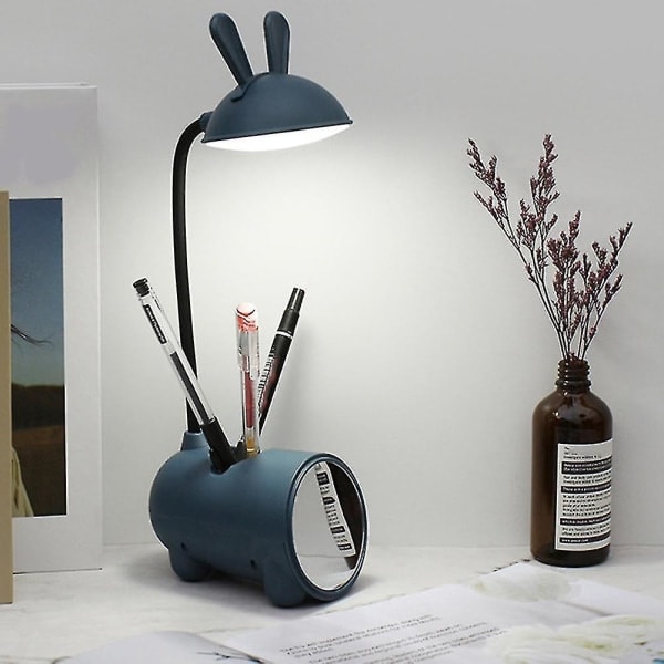 Multifunksjonell Bordlampe LED USB Berørings nattlys Trinnløs dimming Skrivebordslampe Øyevern Pink