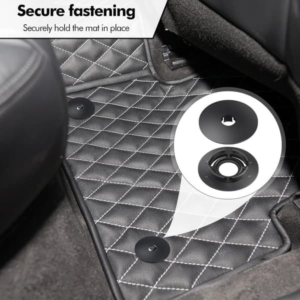 Set med 4 par bilmattklämmor, fästöglor för bilmattor, Audi/Skoda biltillbehör