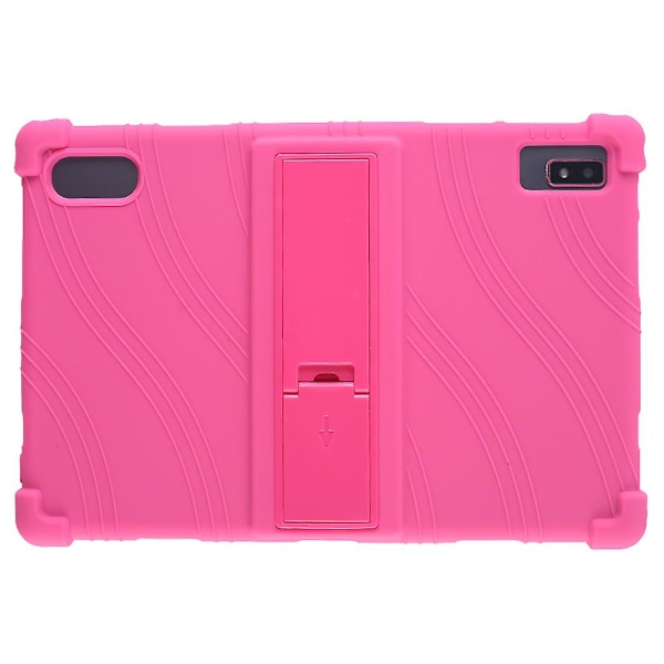 Tablettikotelo Blackview Tab 12:lle, iskunkestävä silikoni+PC-suojakuori jalustalla Rose