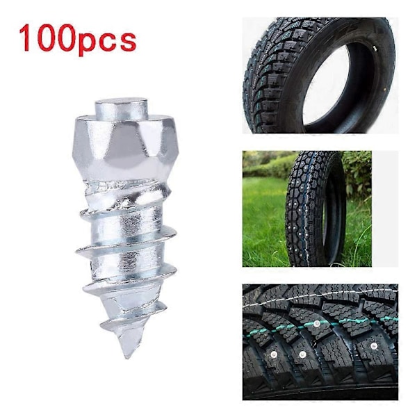 100 st 12mm Däckdubbar Karbid Skruv Snöspikar Anti-Is för Bil/SUV/ATV/UTV Bildäcksdubb