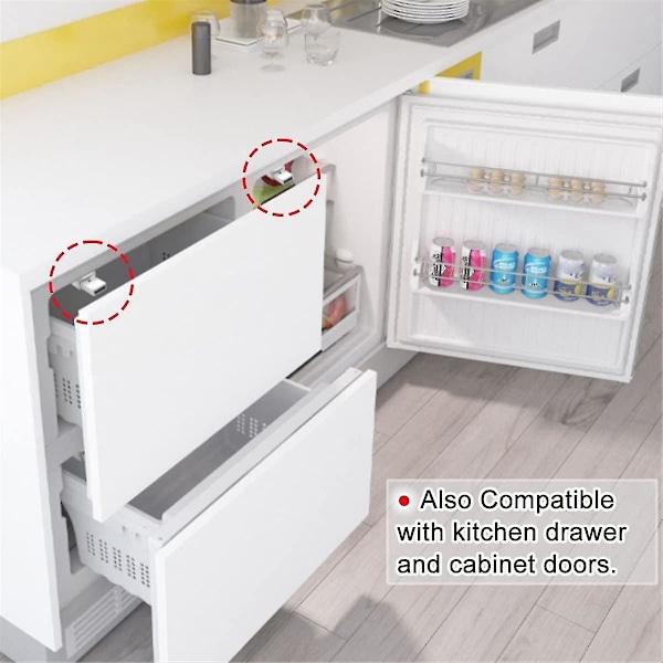 2-pack Heavy Duty Push Latch & Lock, Kompatibel med Dolda Dörrar, Touch Latches och Magnetlås, Push Release Dra+
