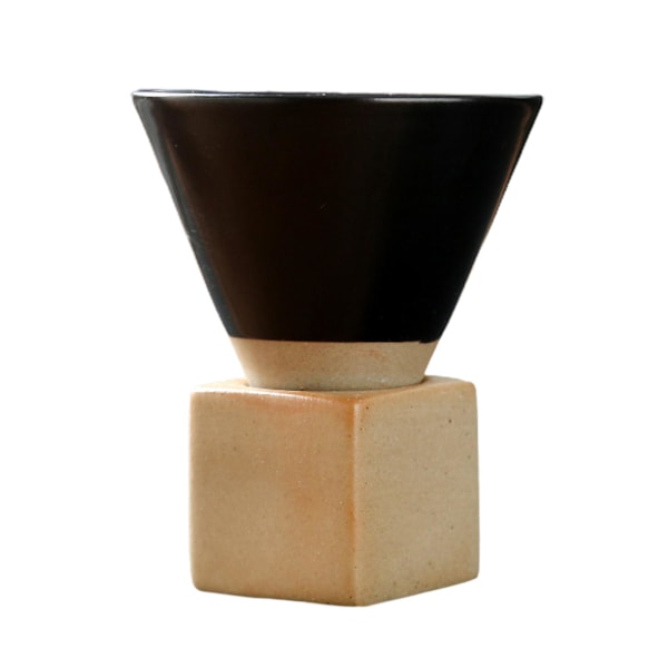 200 ml keraamiset mukit, kartio suppilo, tee, cappuccino, kahvikupit pohjalla, toiminnallista taidetta black