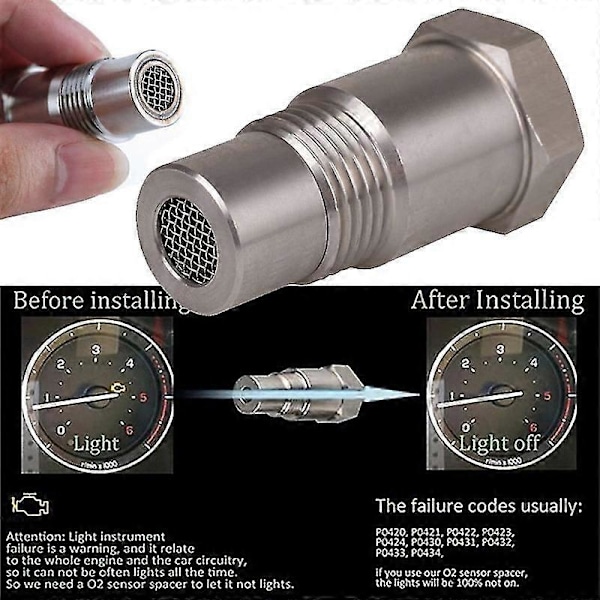 Bil CIR Fix Check Engine Light Eliminator Adapter Ilt O2 Sensor M18x1.5 Boris