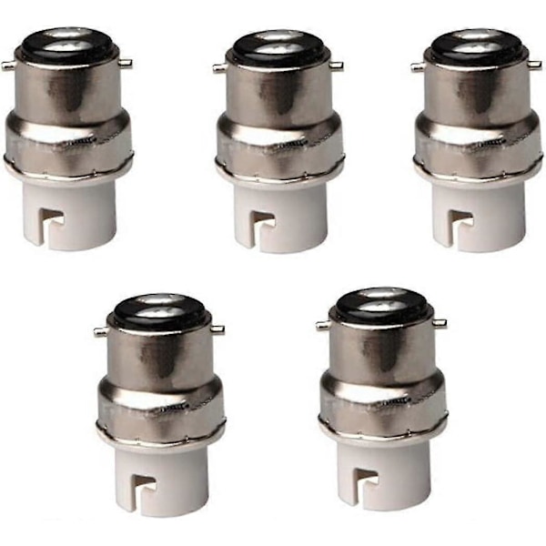 Sæt med 5 B22 til B15 / Ba15d / B15d eller LED pære adaptere