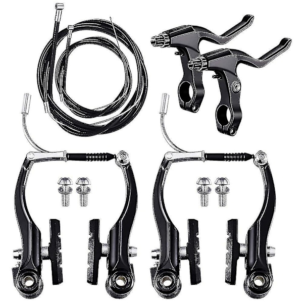 Komplett Cykel Mountainbike Set, V-broms + Yttre Kablar + Handtag + Främre & Bakre Cykelbroms Tillbehör Hög Kvalitet