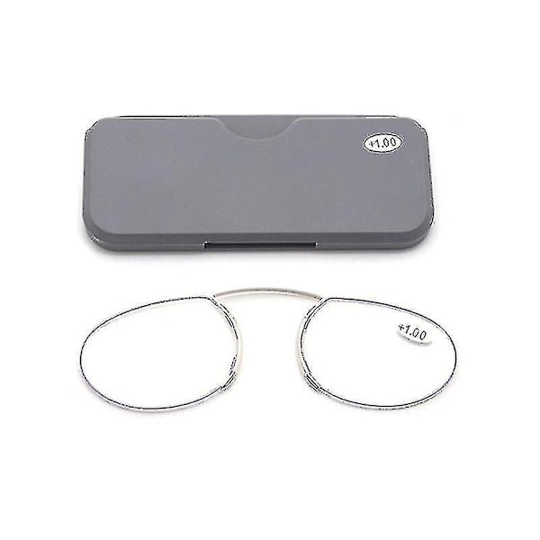 Nenälasit pince-nez -lukulasit klipsillä, vaahtomuovisuurennuslasi, miesten lasit, pyöreät Red -1.5