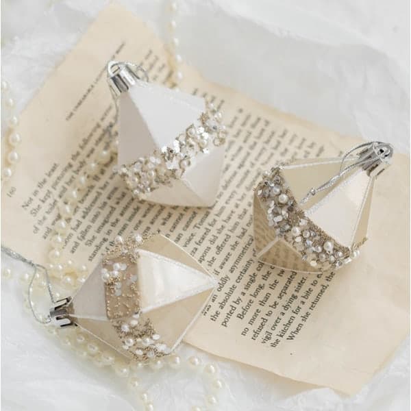 Champagne Julgranskulor Set Julgransdekoration 3 st 7 cm