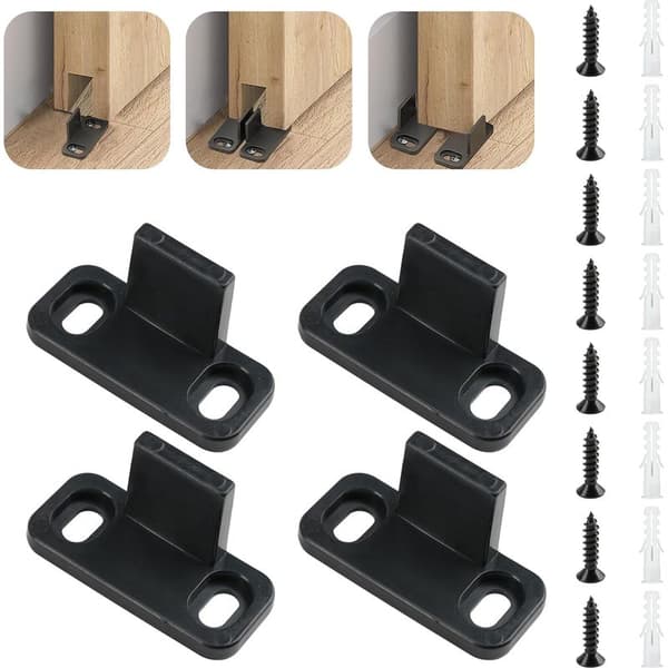 Sett med 4 skyvedørsguider 45 20 24mm Låvedør Gulvguide Multifunksjonell Skyvedør Gulvguide Kraftig Støyreduserende Gulvguide