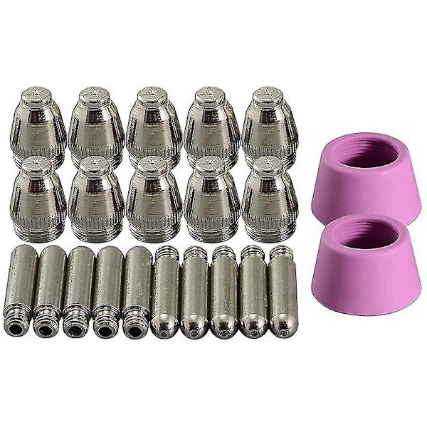 50 st Plasma Cutter Torch Förbrukningsmaterial Elektroder Munstycken Koppar Kit För -60 SG-55 WSD-60 Passar CUT-60 LGK-60 Plasmaskärare