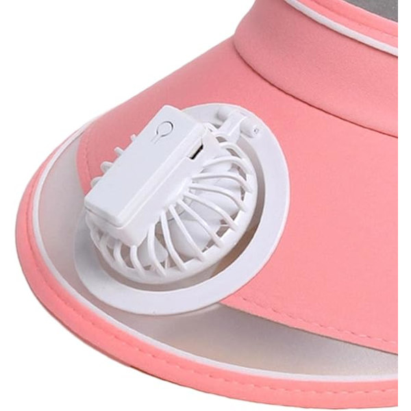 Aurinkolippahattu tuulettimella, aurinkosuojaava tuuletinhattu, aurinkolippahattu tuulettimella tytöille, pojille, matkailuun, retkeilyyn, kalastukseen, urheiluun Pink