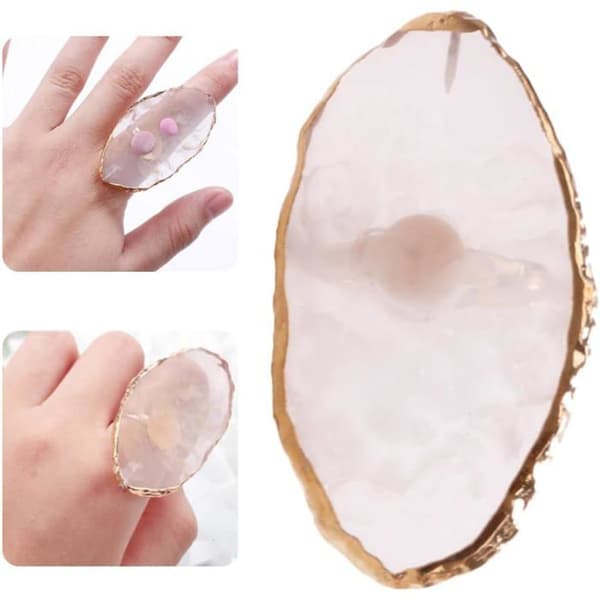 Neglekunst Ring Palette Holder Farveblandingsplader Manicure værktøj hvid