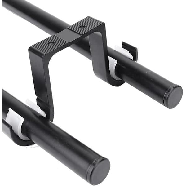 2 stk. serie dobbelte gardinstangbeslag sort aluminiumslegering loftbeslag
