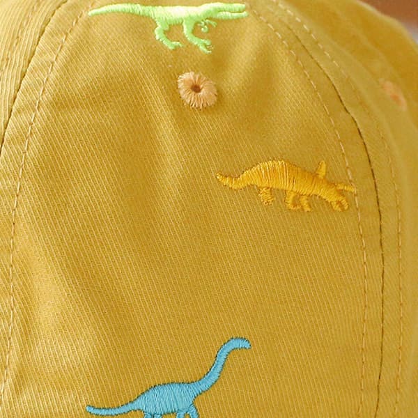 Solhatt för småbarn, broderad basebollkeps med dinosauriemönster för solskydd, hudvänlig strandhatt, svart