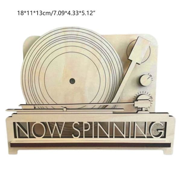 Now Spins Multifunksjonell Albumholder for Barnas Musikksamling, Trefarge