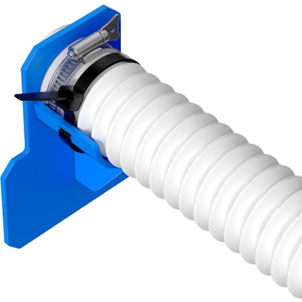 Sæt med 2 blå anti-punktering, rive- og trækbestandige poolslangeholdere (30 til 37 mm)