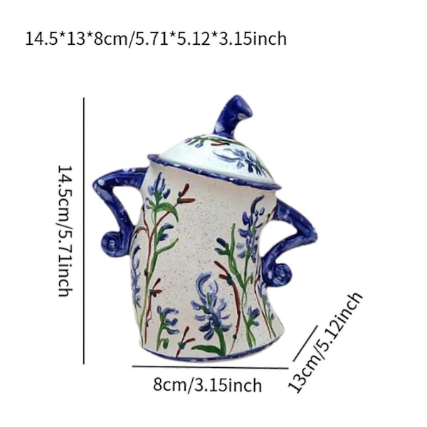 Attitude Canister Sassy Tekanna med Attityd för Vardagsrum Bröllop Kök Gul Deep Blue 14.5cmx13cmx8cm