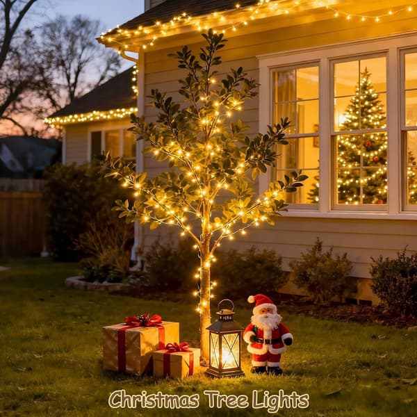 LED julelyskæde, kan forbindes, varmt hvidt lys, 8 tilstande, plug-in fe lys.