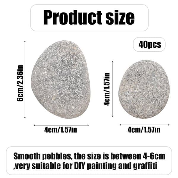 Naturlige småsten - 900g - Glatte sten - 3 til 5 cm - Til maling og DIY-projekter