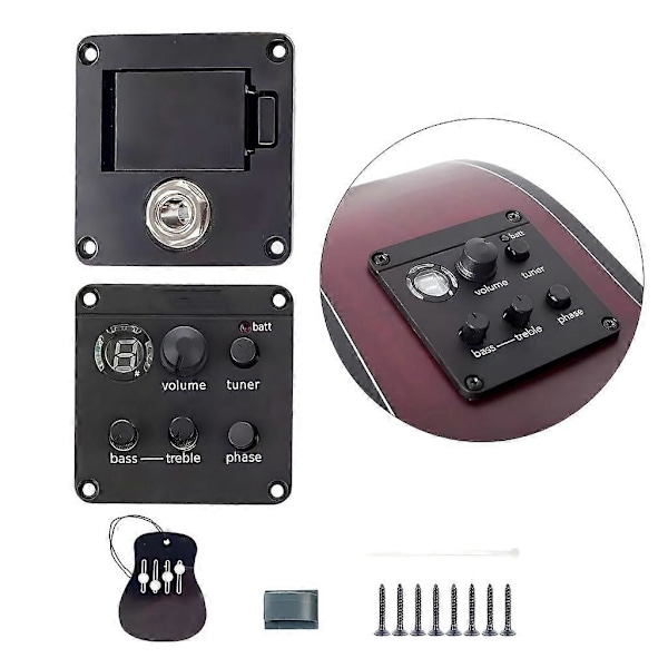 Guitar ISYS+ Indbygget forforstærker Piezo Pickups med Tuner Volumes Fasekontrol