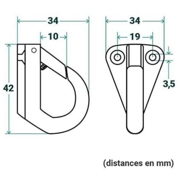 5x karabinkroker på rustfrie stålplater - Karabinkroker - ∅ opptil 10 mm
