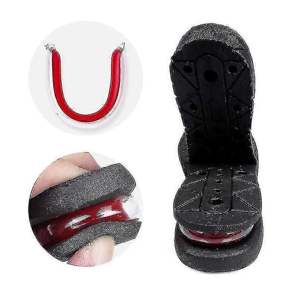 Unisex 3cm 5cm 7cm eller 9cm Hælhøjde Forøgelse Sko Løft Indlægssåler (Sort) 5 Layer(9cm)