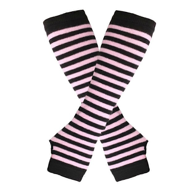 Fingerlösa Handskar Stilren Längd 31cm Vinter Armvärmare Vinteraccessoarer Powder Black stripe