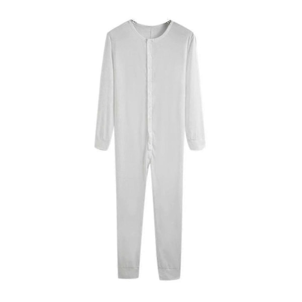Herr Overall Långkalsong Nattpyjamas g20242138540 White S