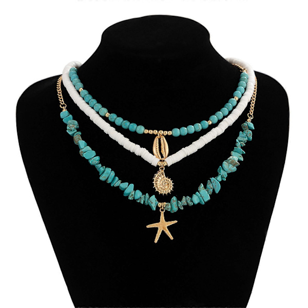 3 Stykker Halskæder med Havtema Trendy Kravebenskæde Choker med Letvægtsdesign Til Sommerfester 05 necklace gold
