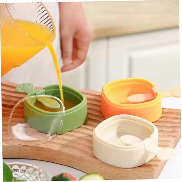 Popsicleformar med pinnar och lock - Stapelbara ispopsformar i BPA-fri silikon - Återanvändbara DIY-popsicleformar - Qin Orange