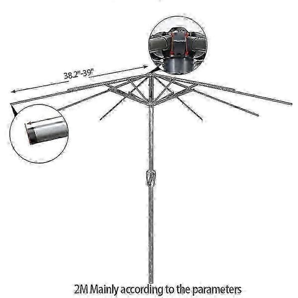 Udskiftningsdug til parasol, udendørs parasol udskiftningsdug Wine red 8-ribs 6.5FT-2m