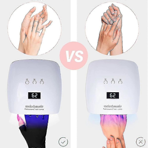 UV-skydd Halvfingerhandskar Manikyr Gel Nagellampa Körning Sporthandske Light Grey