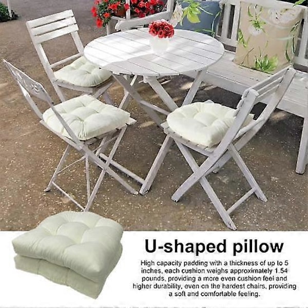 2 st Utekuddar Vattentäta U-formade Överfyllda Sittdynor Tjock Bomullsfyllning Lätt att Rengöra Uteplatskudde för Vardagsrum light blue