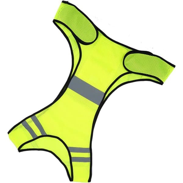 Refleksvest - 1 stk - Polyesternett - Høy synlighet 200m - Sykling, løping, natt - Justerbar størrelse