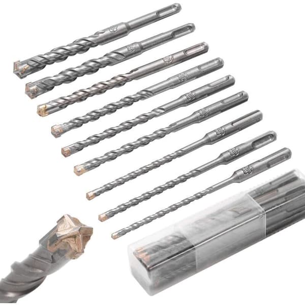 9 STK SDS Plus Betonbor, 5mm-16mm x 160mm Borsæt til Beton, Sten og Mursten