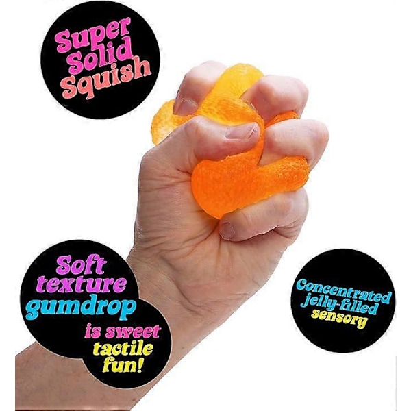 Tekstureret sensorisk legetøj med super solid SquishDecompression legetøj, maltose pinchNeeDoh Gumdrop blue s